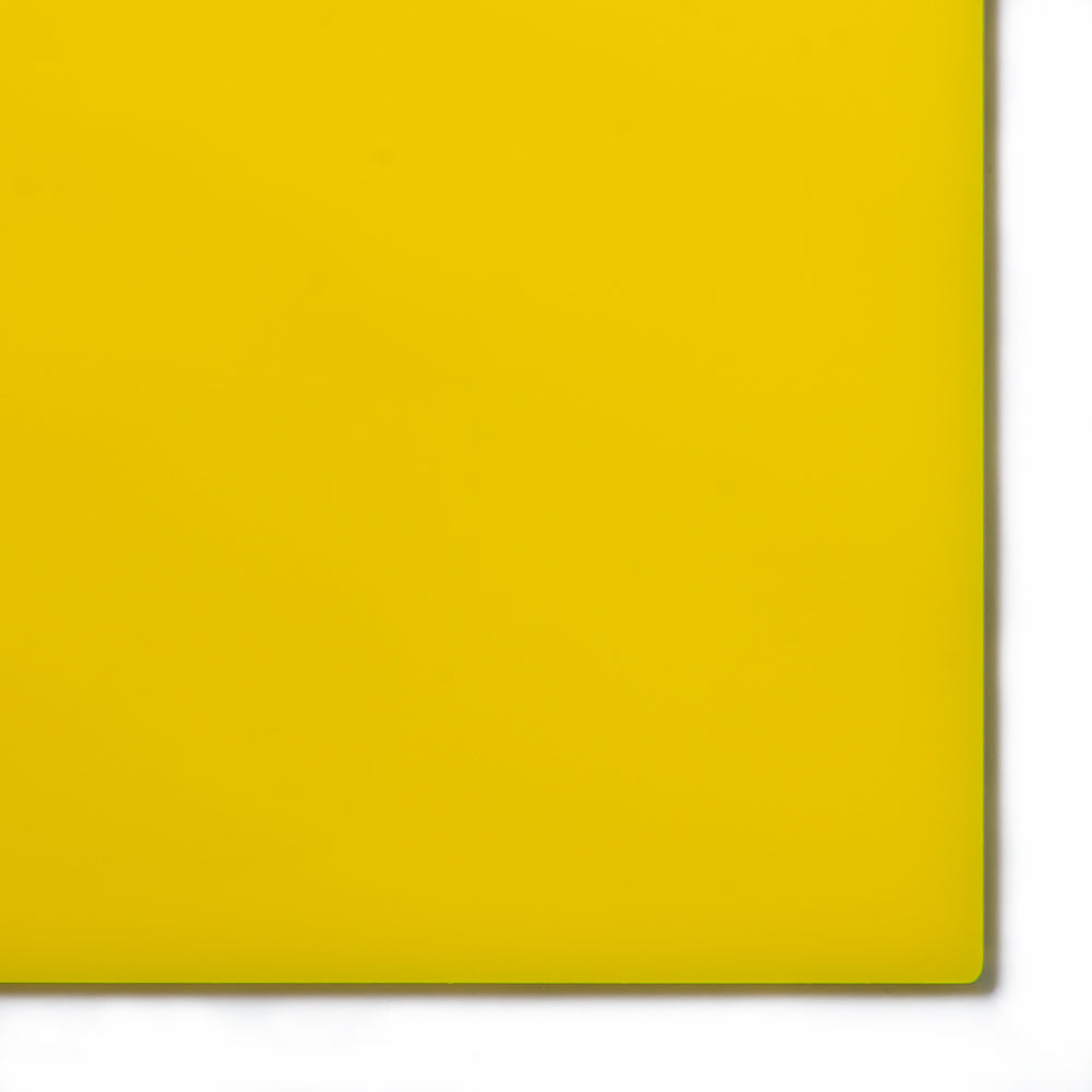 2037 Yellow translucent cast acrylic sheet sample with penny for scale