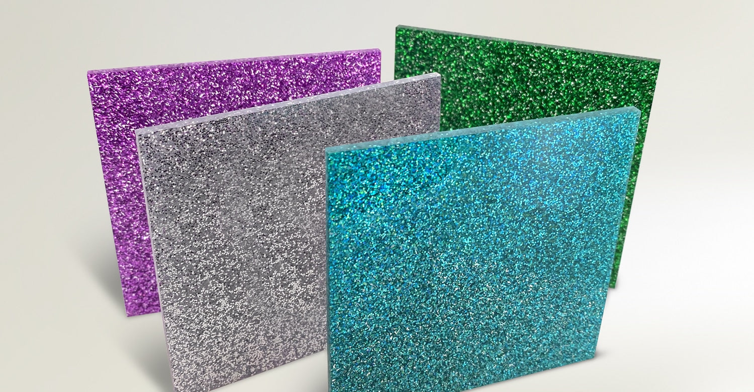 Glitter cast acrylic