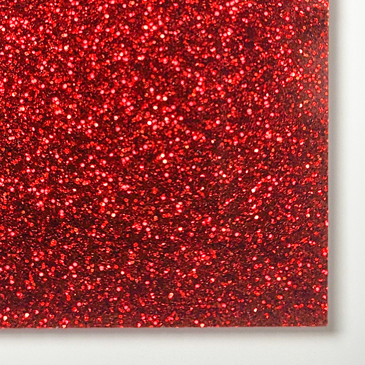 Red glitter cast acrylic sheet swatch