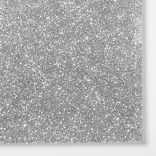 Silver glitter cast acrylic sheet swatch