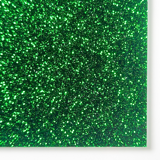 Green glitter cast acrylic sheet swatch
