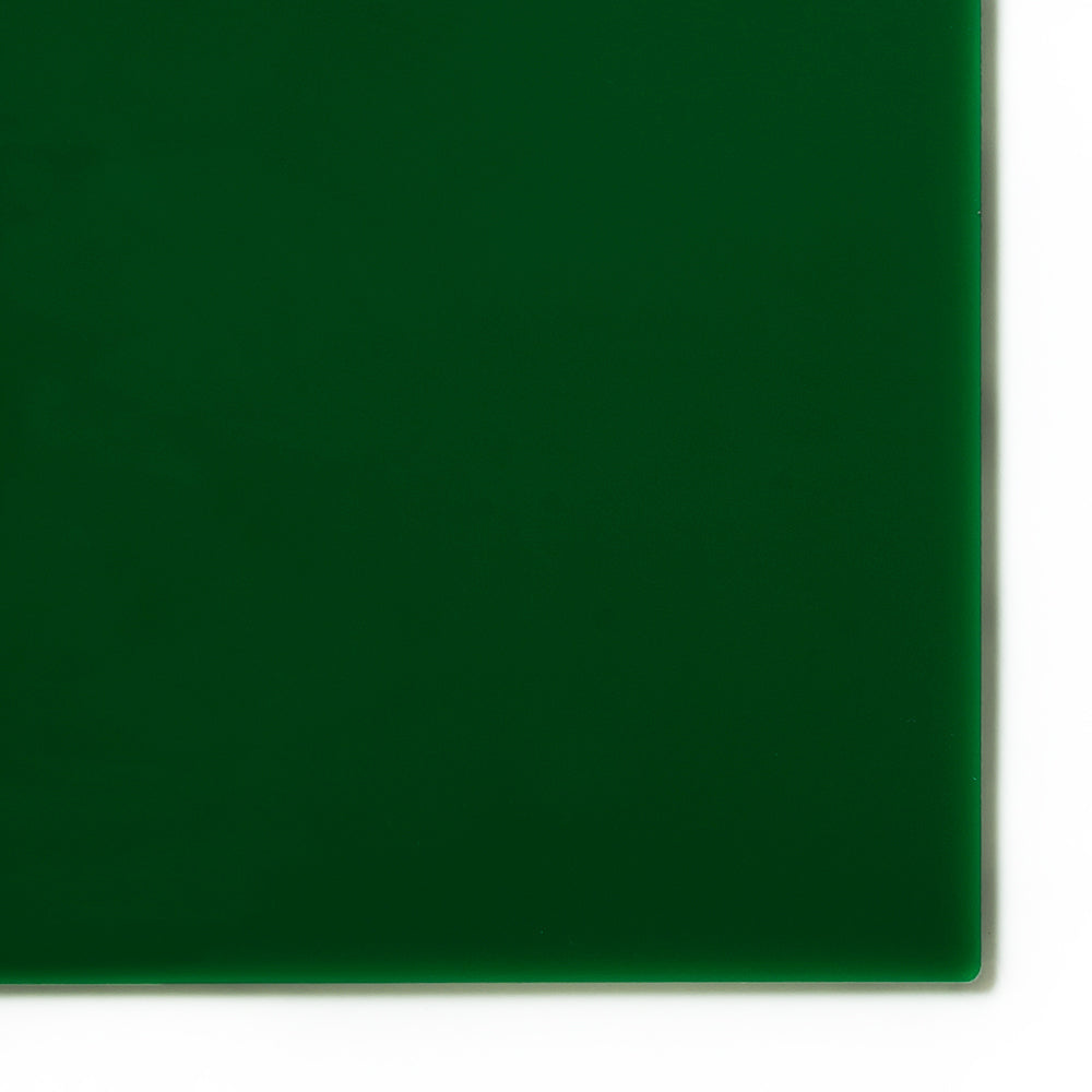 2108 Green translucent cast acrylic sheet sample with penny for scale