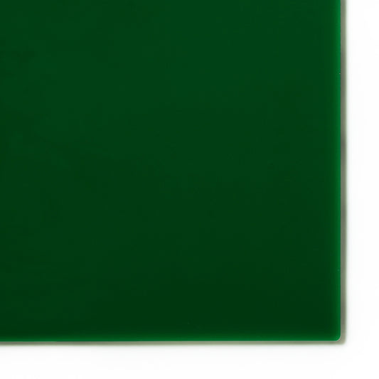 2108 Green translucent cast acrylic sheet sample with penny for scale