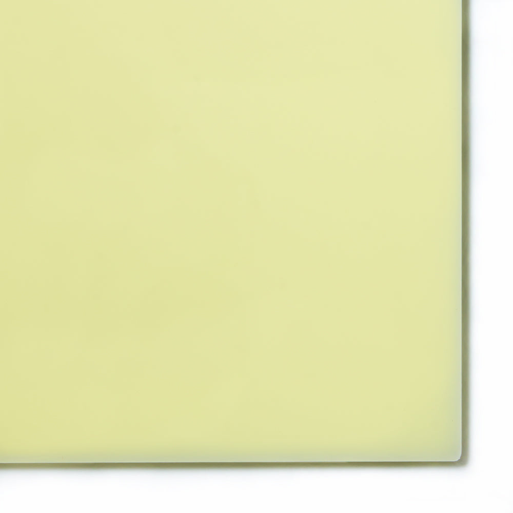 2146 Ivory translucent cast acrylic sheet sample with penny for scale