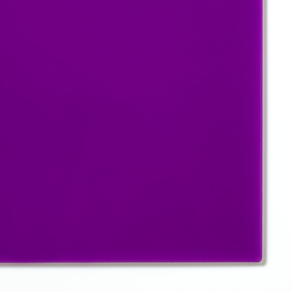 2287 Purple opaque cast acrylic sheet sample with penny for scale