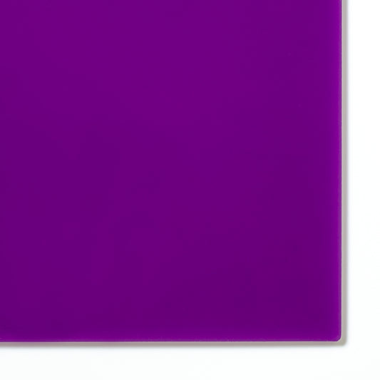 2287 Purple opaque cast acrylic sheet sample with penny for scale